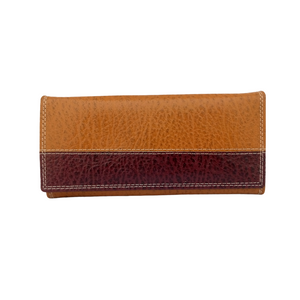 Gold Split Leather Women's Wallet - Ladies Clutch