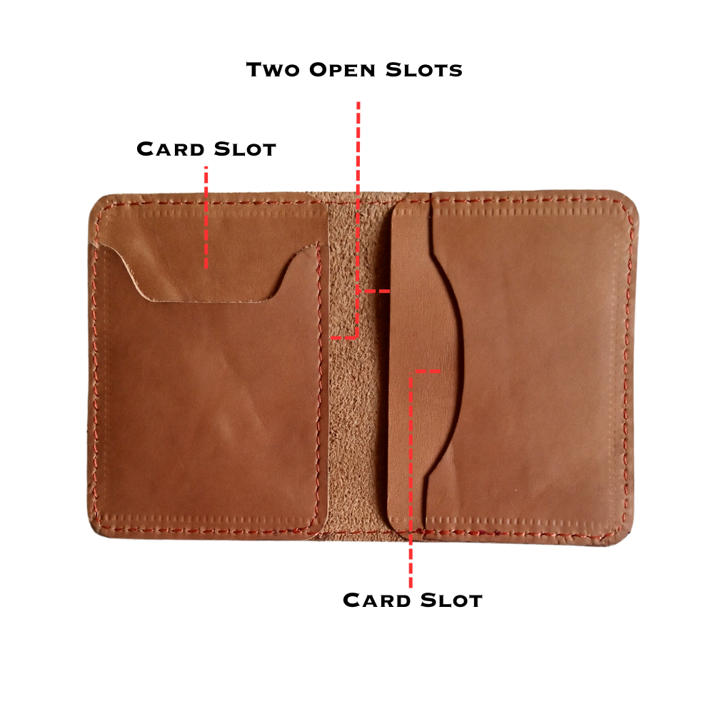 Tan Leather Bifold Card Holder - Mini Wallet | House of Leather