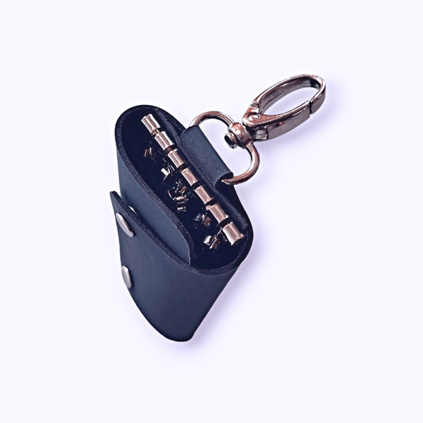 Leather Key Holder - Navy Key Pouch