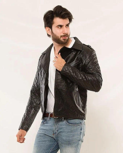 Black Biker Men's Leather Jacket