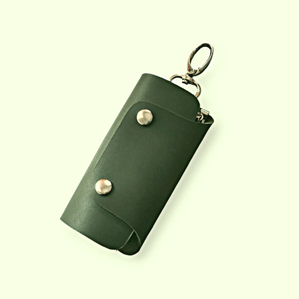 Leather Key Holder - Olive Key Pouch