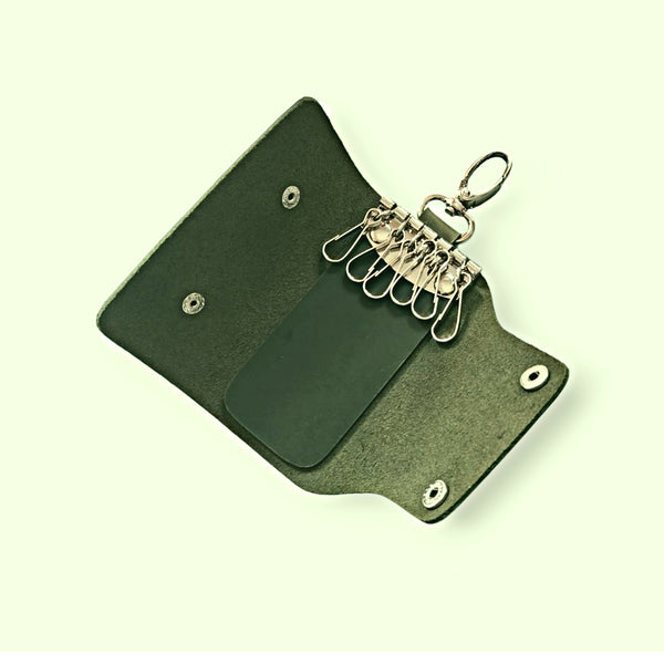 Leather Key Holder - Olive Key Pouch