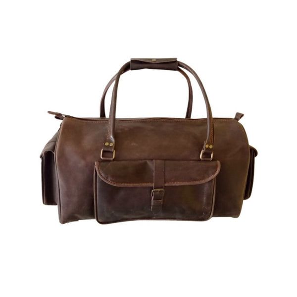 Chocolate Leather Carryall Bag