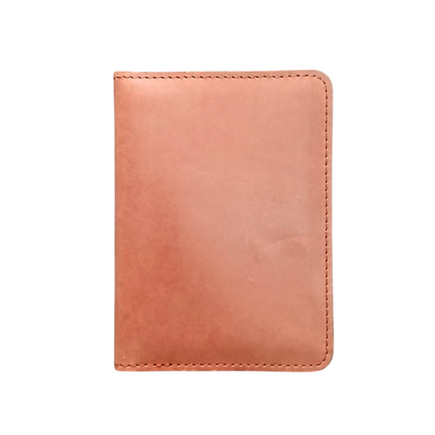 Peach Leather Passport Holder - Passport Wallet