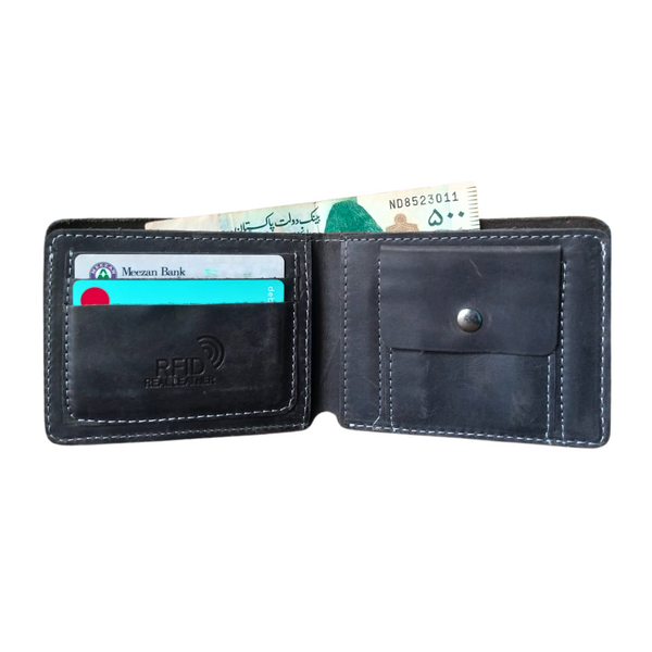 Charcoal Slim Leather Men's Wallet