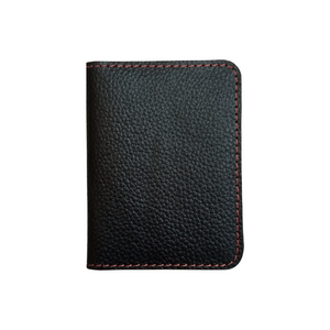 Dark Brown Leather Bifold Card Holder - Mini Wallet