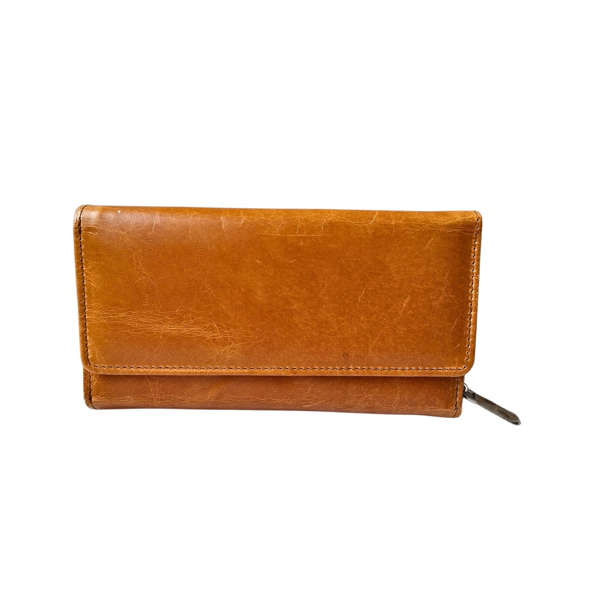 Chestnut Leather Wallet for Women - Tan Leather Women Clutch