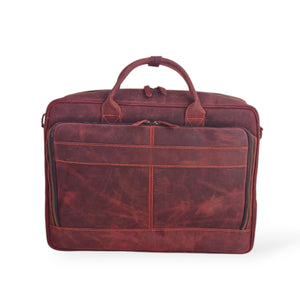 15.6 / 16 inches Reddish Brown Leather Business Laptop Bag