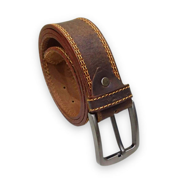 Buffalo Brown Casual Belt - Double Stitched 40mm Wide