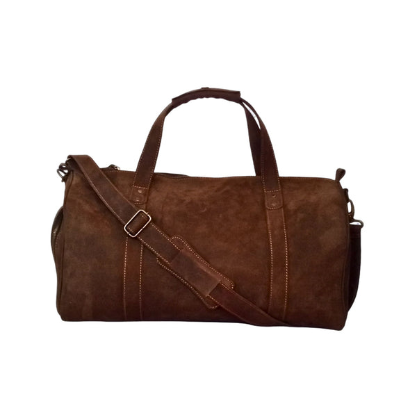 Leather Duffel Bag with Shoe Compartment