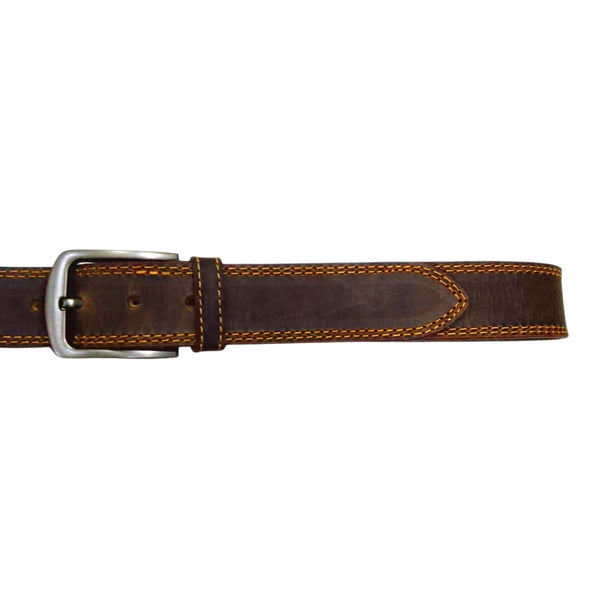 Buffalo Brown Casual Belt - Double Stitched 40mm Wide