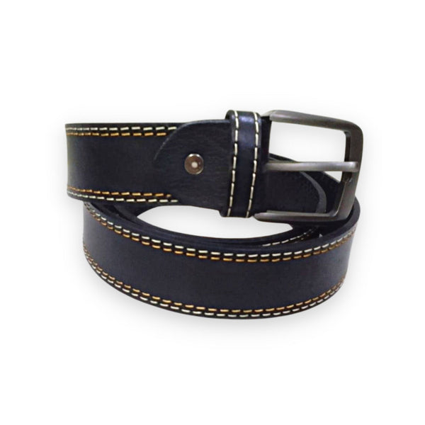 Buffalo Black Casual Belt - Double Stitched 40mm Wide