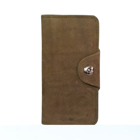 Army Green Leather Travel Wallet