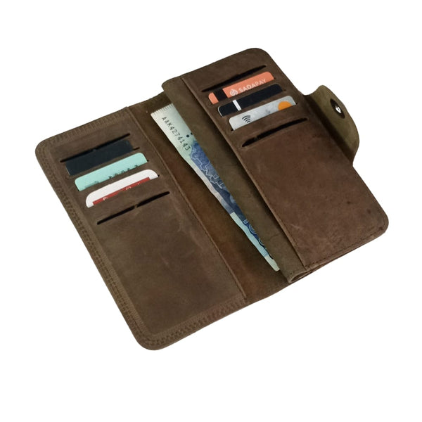 Army Green Leather Travel Wallet