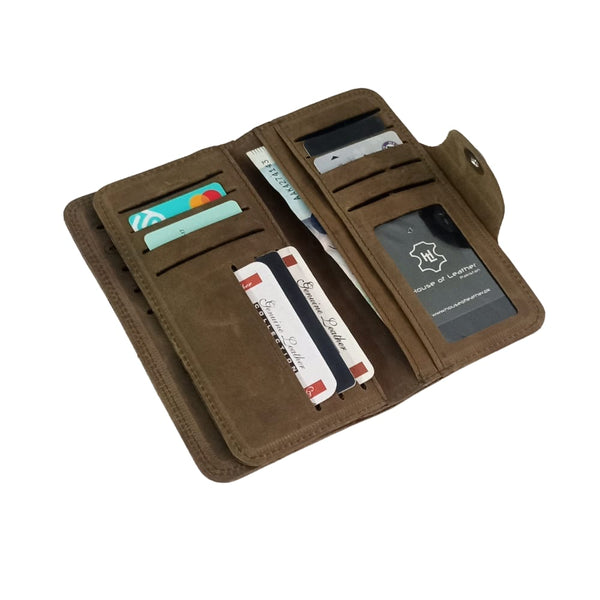 Army Green Leather Travel Wallet