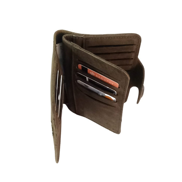 Army Green Leather Travel Wallet