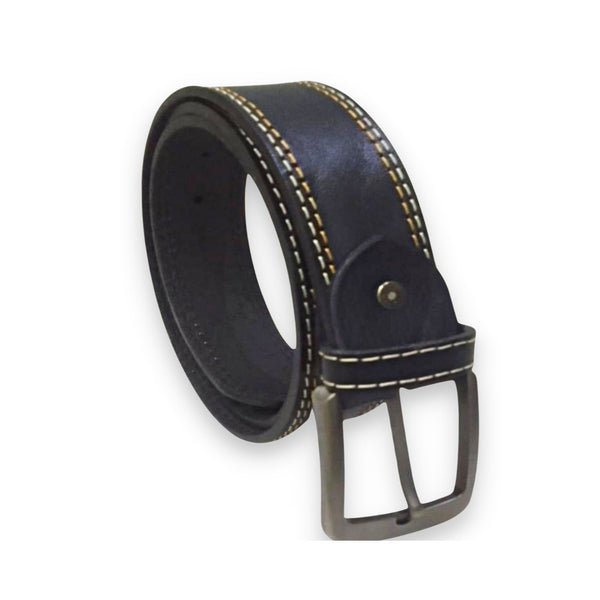 Buffalo Black Casual Belt - Double Stitched 40mm Wide