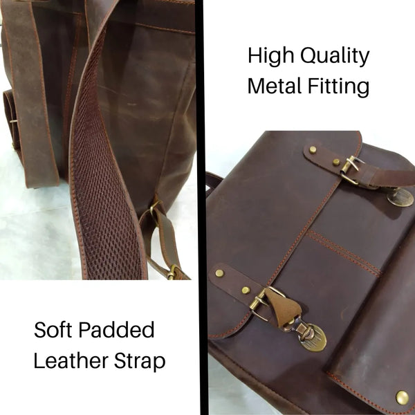 Leather Laptop Backpack - Travel backpack