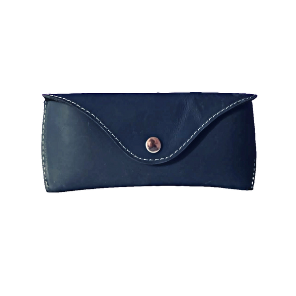 Navy Leather EyeWear Cover