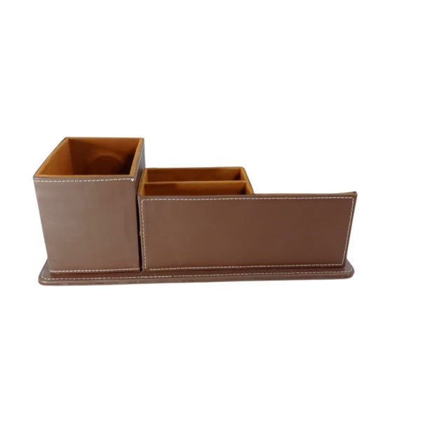 Multi Purpose Leather Desk Organizer