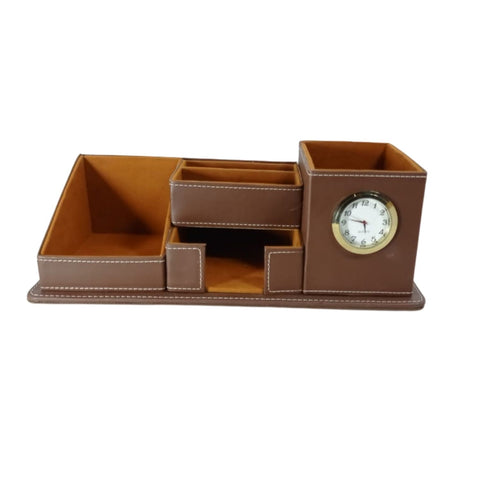 Multi Purpose Leather Desk Organizer