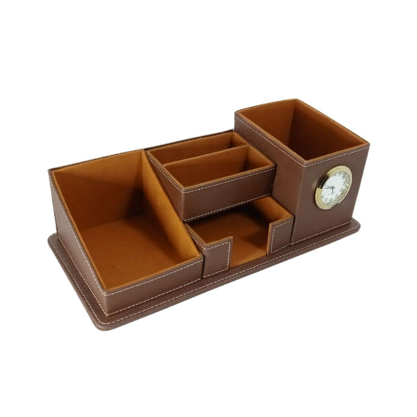 Multi Purpose Leather Desk Organizer