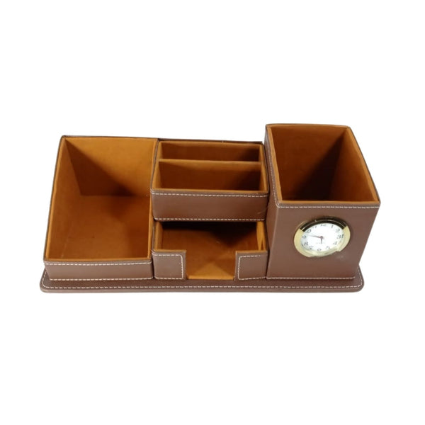 Multi Purpose Leather Desk Organizer