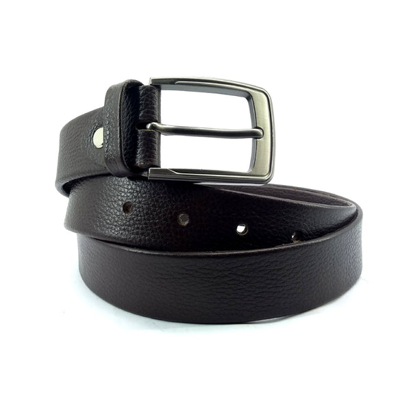 Black Leather Formal Belt - 35mm Wide