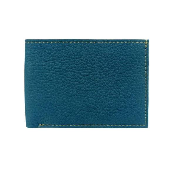 Ink Blue Slim Fold Leather Wallet