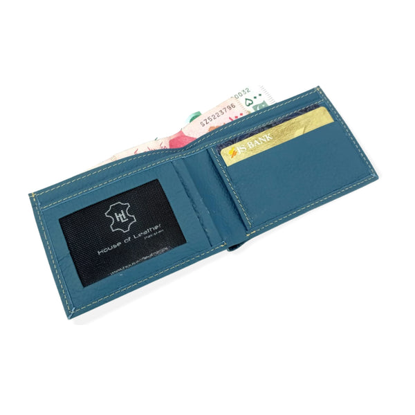 Ink Blue Slim Fold Leather Wallet