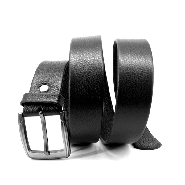 Black Leather Formal Belt - 35mm Wide